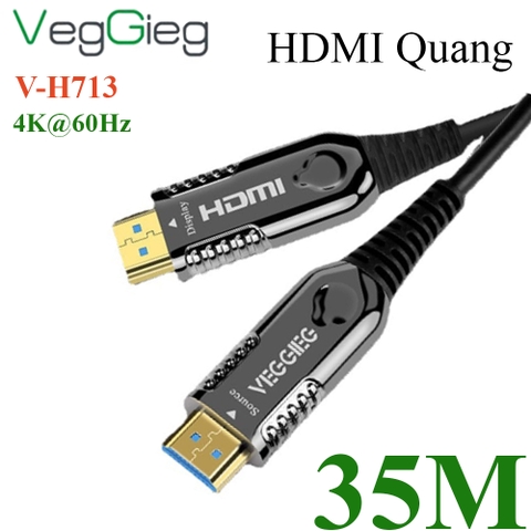 Dây cáp HDMI 2.0 HDMI 4K sợi quang VEGGIEG chuẩn 4K@60Hz dài 10M đến 50M