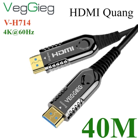 Dây cáp HDMI 2.0 HDMI 4K sợi quang VEGGIEG chuẩn 4K@60Hz dài 10M đến 50M