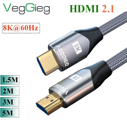 Dây cáp HDMI 2.1 8K@60Hz VegGieg dài 1.5M đến 5M