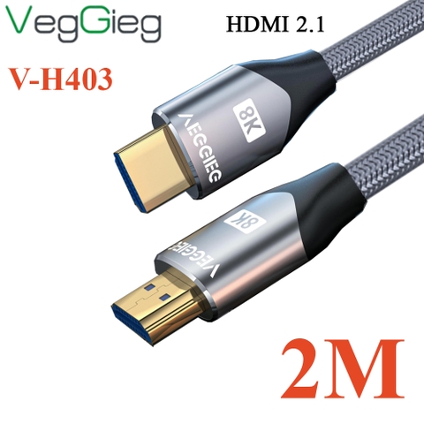 Dây cáp HDMI 2.1 8K@60Hz VegGieg dài 1.5M đến 5M
