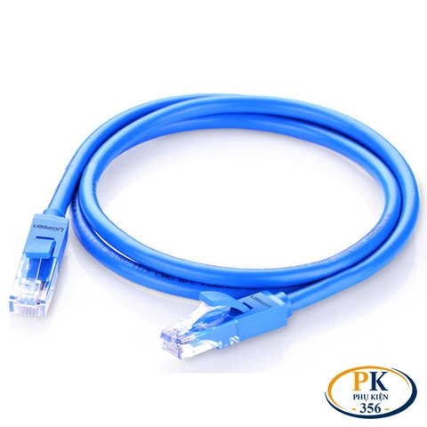 Dây cáp mạng RJ45 CAT6 1Gb 250Mhz Ugreen 11201 NW102 dây tròn màu xanh dài 1M