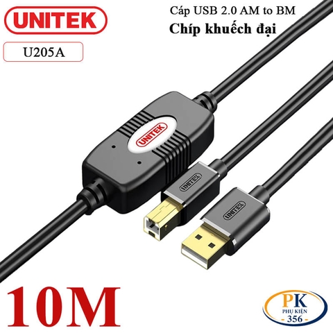 Cáp USB Máy In AM-BM Unitek USB 2.0 – Dây USB A Sang B Chính Hãng
