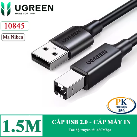 Dây cáp máy in Ugreen US104 USB 2.0 BM mạ Niken – Dài 1.5m / 2m / 3m / 5m