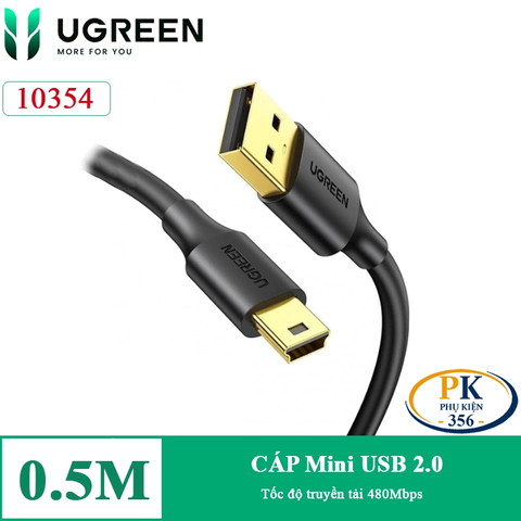 Dây cáp Mini USB 2.0 Ugreen US132 dài 0.25M, 0.5M, 1M, 1.5M, 2M, 3M