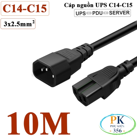 Dây nguồn IEC320 C14 C15 lõi 3x2.5mm² 16A 250V 3500W | Dây nối dài nguồn UPS, PDU, Server – Chịu tải lớn, ổn định, siêu bền