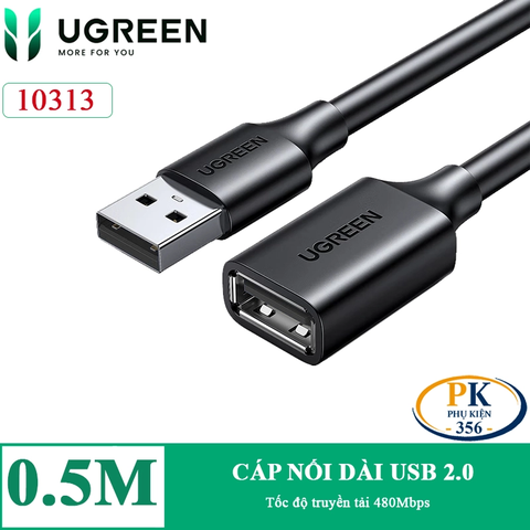 Dây Cáp Nối Dài USB 2.0 Ugreen US103 – Độ Dài Tùy Chọn Từ 0.5M Đến 5M