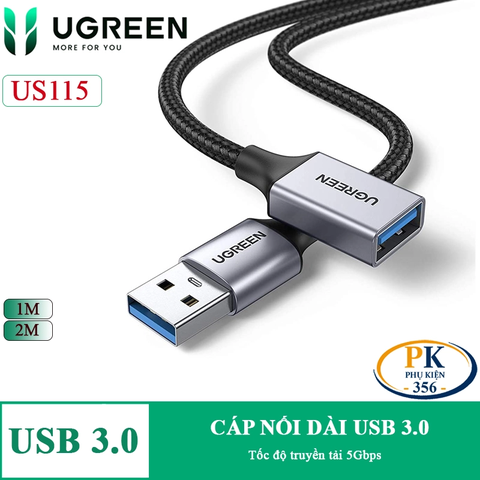 Dây cáp nối dài USB 3.0 chất lượng cao Ugreen US115 dài 1M, 2M