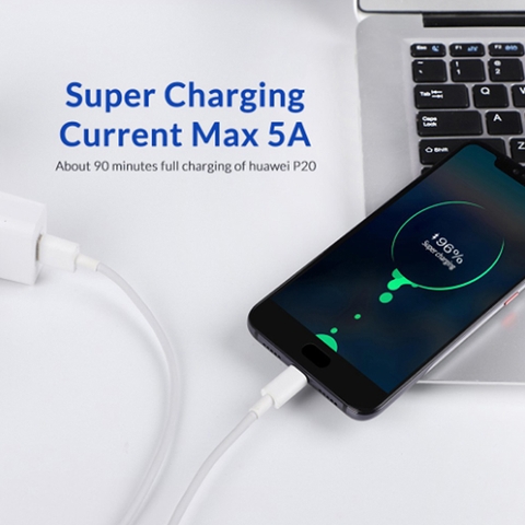 Dây cáp sạc nhanh 60W USB-C TOPK dài 1M màu trắng SK0080