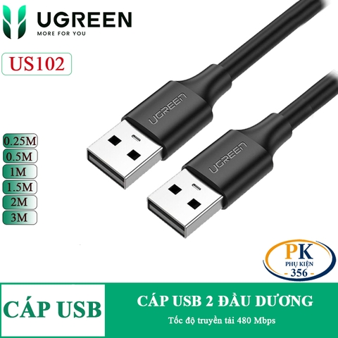 Dây cáp USB 2.0 2 đầu dương Ugreen US102 dài 0.25M đến 3M