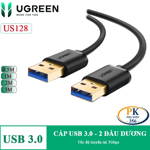 Dây cáp USB 3.0 hai đầu dương Ugreen US128 – Truyền dữ liệu tốc độ cao 5Gbps