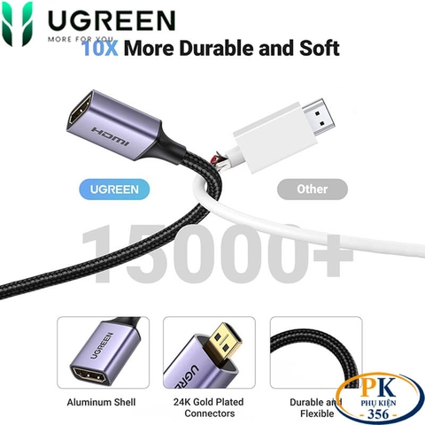 Cáp chuyển Micro HDMI sang HDMI 2.0 4K@60Hz chính hãng Ugreen 10553 dài 15Cm cao cấp