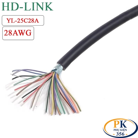 Dây tín hiệu 25+1 lõi 24AWG làm cáp COM DB25 RS232 chính hãng HD-link YL-25C24A