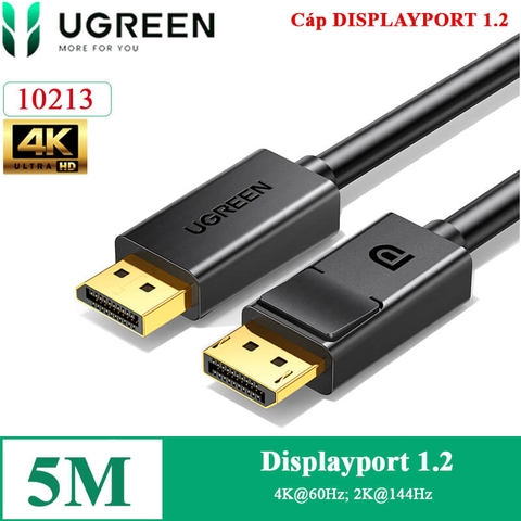 Dây cáp Displayport 1.2 4K@60Hz DP102 chính hãng Ugreen dài 1M 1.5M 2M 3M 5M 10244 10245 10211 10212 10213
