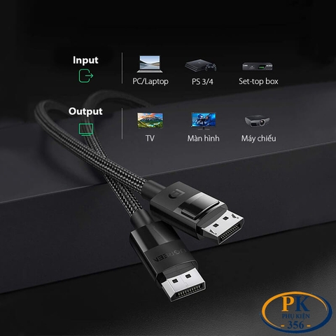 Cáp Displayport 1.4 chuẩn 8K@60Hz DP114 chính hãng Ugreen 80392 dài 2M