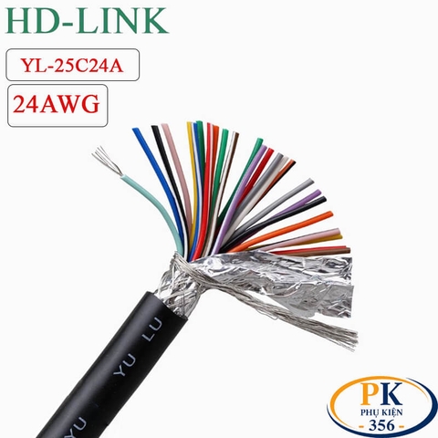 Dây tín hiệu 25+1 lõi 24AWG làm cáp COM DB25 RS232 chính hãng HD-link YL-25C24A