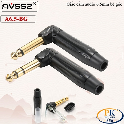 Giắc Hàn Audio 6.5mm bẻ góc AVSSZ mono ATSR6.5-BG Stereo ATRSR6.5-BG