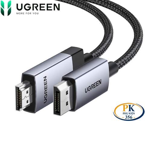 Dây cáp chuyển Displayport sang HDMI 2.0 4K@60Hz DP119 chính hãng Ugreen dài 1M 2M 15773 15774