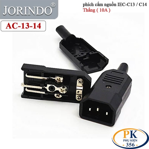 Phích Cắm Nguồn IEC 60320 C14 10A 250V JORINDO AC-13-14 Thẳng