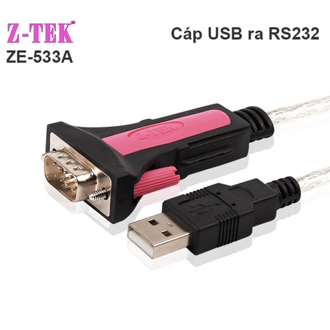 Cáp chuyển USB to RS232 DB9 FTDI FT232 1.8m Z-TEK ZE-533A chính hãng