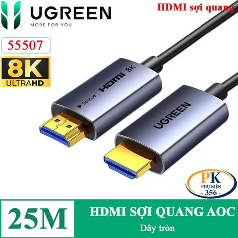 Dây cáp HDMI sợi quang AOC 2.1 chuẩn 8K@60Hz, 4K@240Hz chính hãng Ugreen HD183 dài 10M – 50M