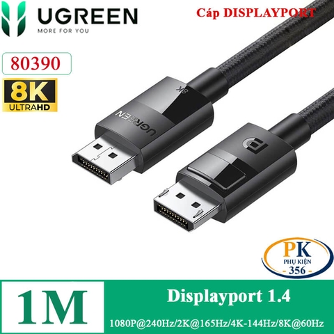 Cáp Displayport 1.4 chuẩn 8K@60Hz DP114 chính hãng Ugreen 80390 dài 1M