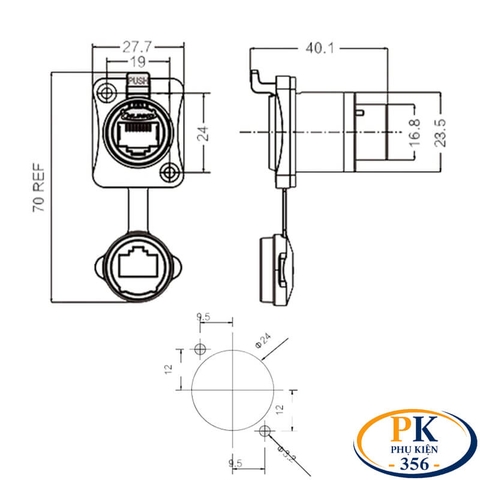 Phích cắm bảo vệ đầu mạng RJ45 chống nước IP65 YLRJ45P-R – Chụp bảo vệ đầu RJ45 chống bụi