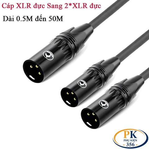 Dây cáp âm thanh DIY XLR đực sang 2 Canon XLR 3Pin đực – Đồng OFC, đầu mạ vàng, dài 0.5M – 50M