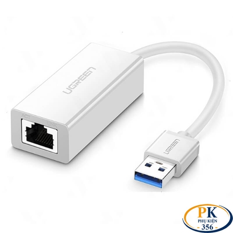 Cáp Chuyển USB 3.0 to LAN 1Gbps Ugreen 20255 CR111 Chipset AX88179 (Màu Trắng)