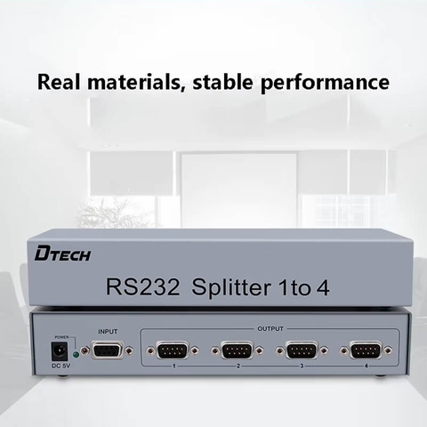 Bộ Chia RS232 DTECH DT-5044 1 Input 4 Output Chính Hãng 1x4