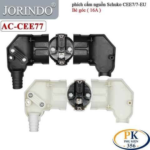 Phích Cắm Nguồn 2 Chân EU CEE 7/7 Schuko 250V-16A chính hãng JORINDO AC-CEE77 - Thẳng