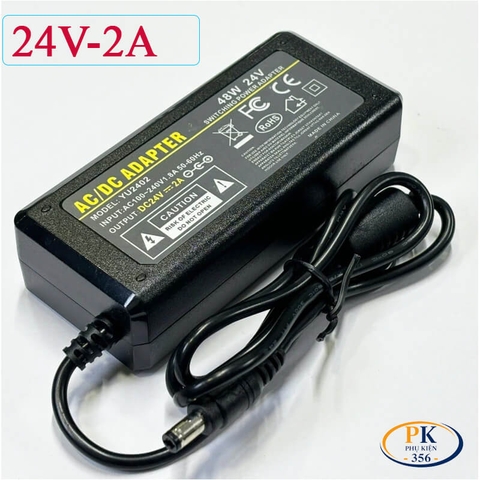 Bộ Nguồn Adapter DC 24V 2A 48W YU-2402 – Jack DC 5.5×2.5mm, Ổn Định, Chống Nhiễu