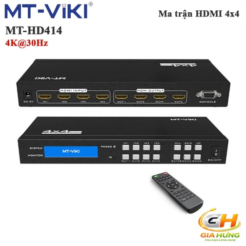 Bộ Chia Chuyển Mạch Ma Trận HDMI 4K@30Hz 4 Ra 4 MT-VIKI MT-HD414 Chính Hãng
