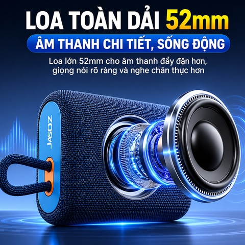 Loa Bluetooth Jasoz T-K152 Công Suất 5W - Hỗ Trợ TWS, FM, Thẻ TF, Chống Nước, Pin 1200mAh