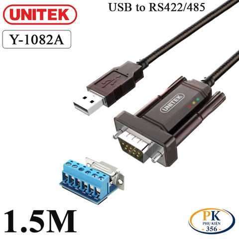 Cáp chuyển Serial USB sang RS422/RS485 Unitek Y-1082A dài 1.5M chính hãng
