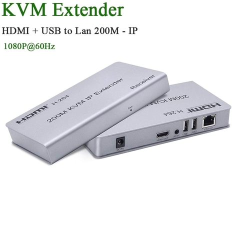 Bộ Chuyển Đổi HDMI Sang LAN Có USB Kéo Dài 120m 4K@30Hz