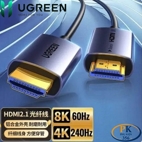 Dây cáp HDMI sợi quang AOC 2.1 chuẩn 8K@60Hz, 4K@240Hz chính hãng Ugreen HD183 dài 10M – 50M