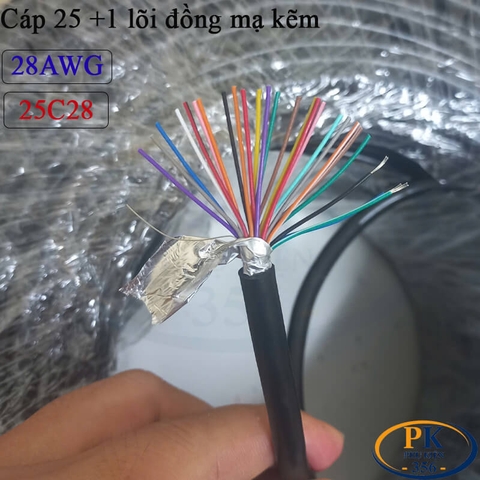 Dây Cáp Điều Khiển 25+1 Lõi Đồng Mạ Kẽm 28AWG 25C28 Chống Nhiễu Dùng Làm Cáp DB25