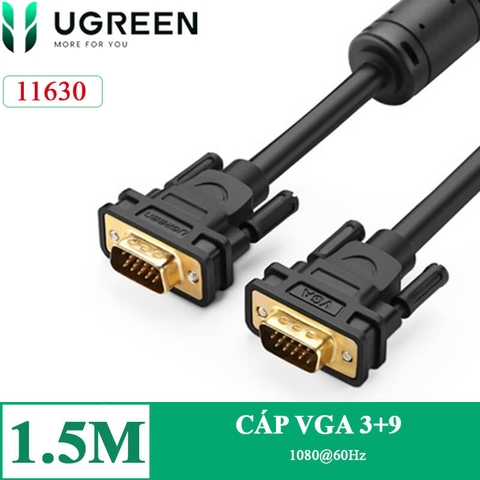 Dây cáp VGA 20M 3C+6 VG101 cao cấp dùng cho Máy tính, máy chiếu chính hãng Ugreen 11635