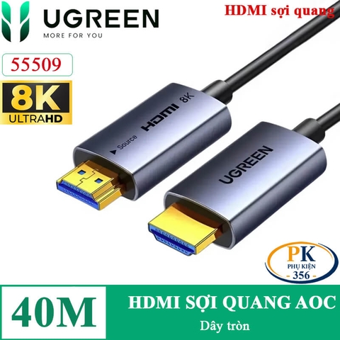 Dây cáp HDMI sợi quang AOC 2.1 chuẩn 8K@60Hz, 4K@240Hz chính hãng Ugreen HD183 dài 10M – 50M
