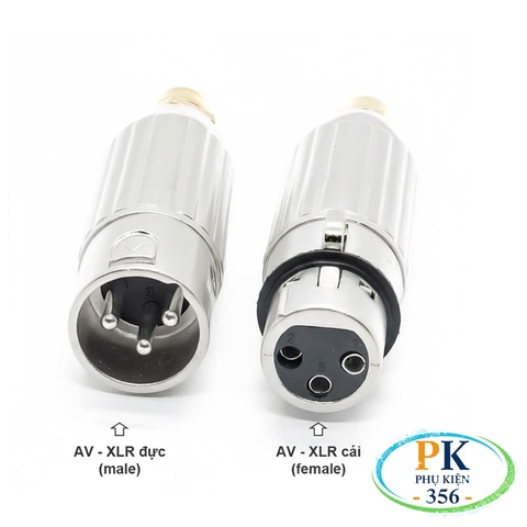 Jack chuyển AV (RCA Female) sang XLR Male - Female – DIY bộ 2 chiếc