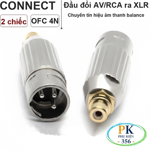 Jack chuyển AV (RCA Female) sang XLR Male - Female – DIY bộ 2 chiếc