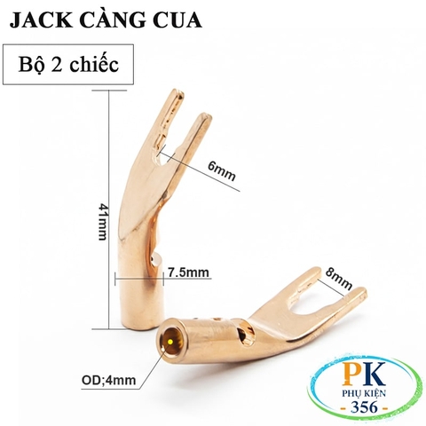 Jack phích cắm loa càng cua Brawis BR-SPKY-CU – Đồng OFC 80%, bắt vít 6 cạnh, bộ 2 chiếc