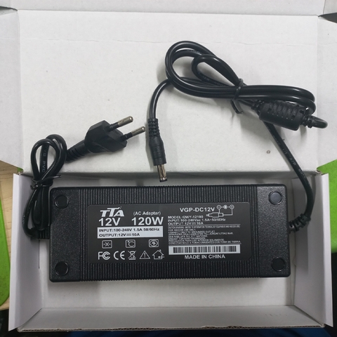Nguồn Adapter 12V-10A 120W chân 5.5 x 2.5mm chính hãng TTA QWY-12100