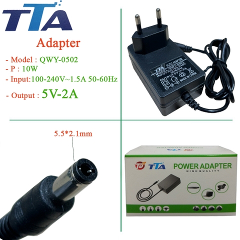 Nguồn Adapter TTA 5V-2A Chân 3.5x1.35mm QWY-0502