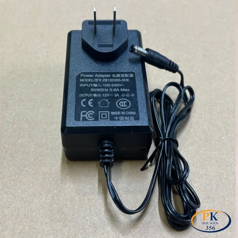 Adapter 12V-3A ZB120300-3DE ZB – 36W, Chân 5.5×2.5mm, Dây 1.5m