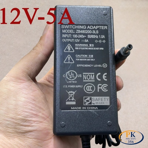 Nguồn DC 12V-1.5A ZB120150-3AE  – Chân 5.5×2.5mm, Dây 1.5m cho camera
