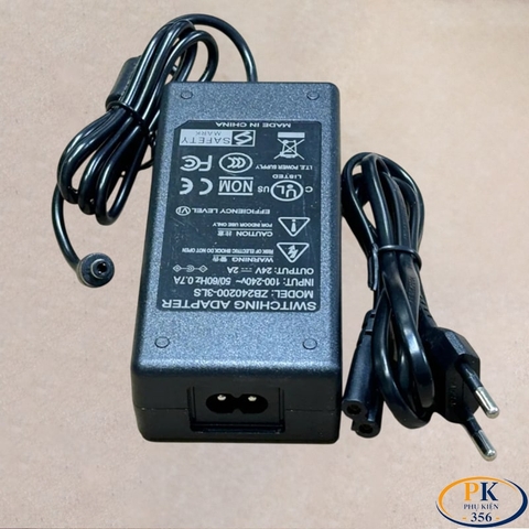 Nguồn DC 24V-2A ZB240200-3LS – Adapter Chân 5.5×2.5mm, 48W, Có LED Báo Nguồn