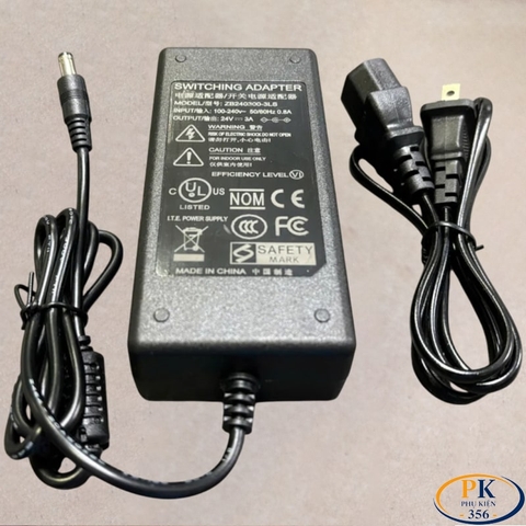Nguồn DC 24V-3A ZB240300-3LS – Adapter Chân 5.5×2.5mm, 72W, Có Đèn Báo Nguồn