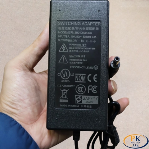 Nguồn DC Adapter 24V-5A ZB240500-3LS – Chân DC 5.5×2.5mm – C8 Đầu US