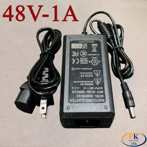 Nguồn DC Adapter 48V-2A 96W ZB480200-3LS – Chân C13 – Có Đèn Báo